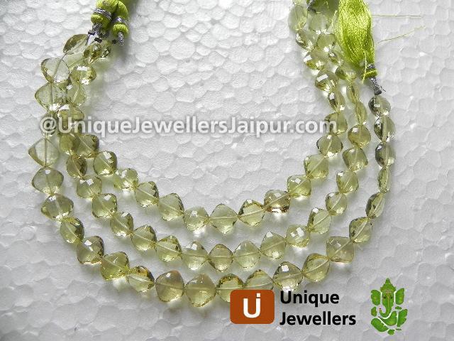 Lemon Quartz Faceted Kite Beads